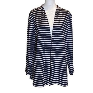 Croft & Barrow womens size large Petite open front striped long sleeve cardigan
